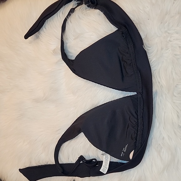 Aerie Black Triangle Halter Bikini Top, Size Large, NWOT - Picture 4 of 10
